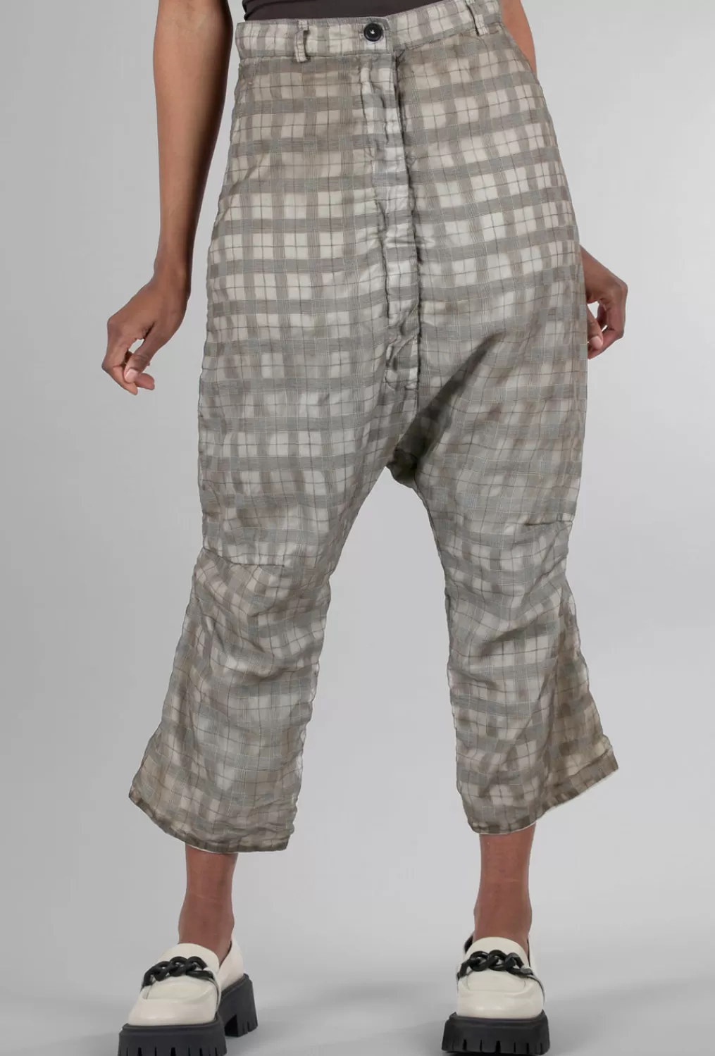 Flash Sale Evie Lou Illusion Layer Check Pant, Linen