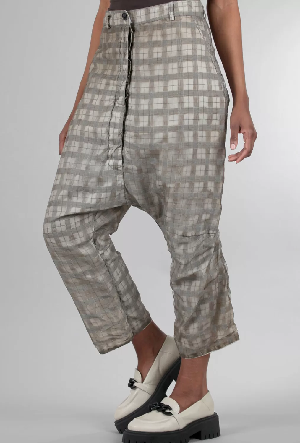 Flash Sale Evie Lou Illusion Layer Check Pant, Linen