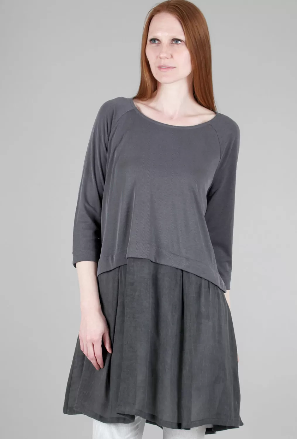 Shop Evie Lou Inset Drape Tunic, Dove Gray