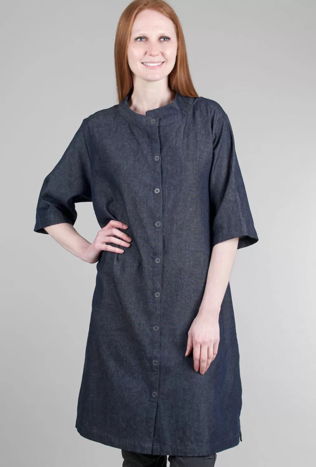 New Evie Lou Kamiko Denim Dress, Blue