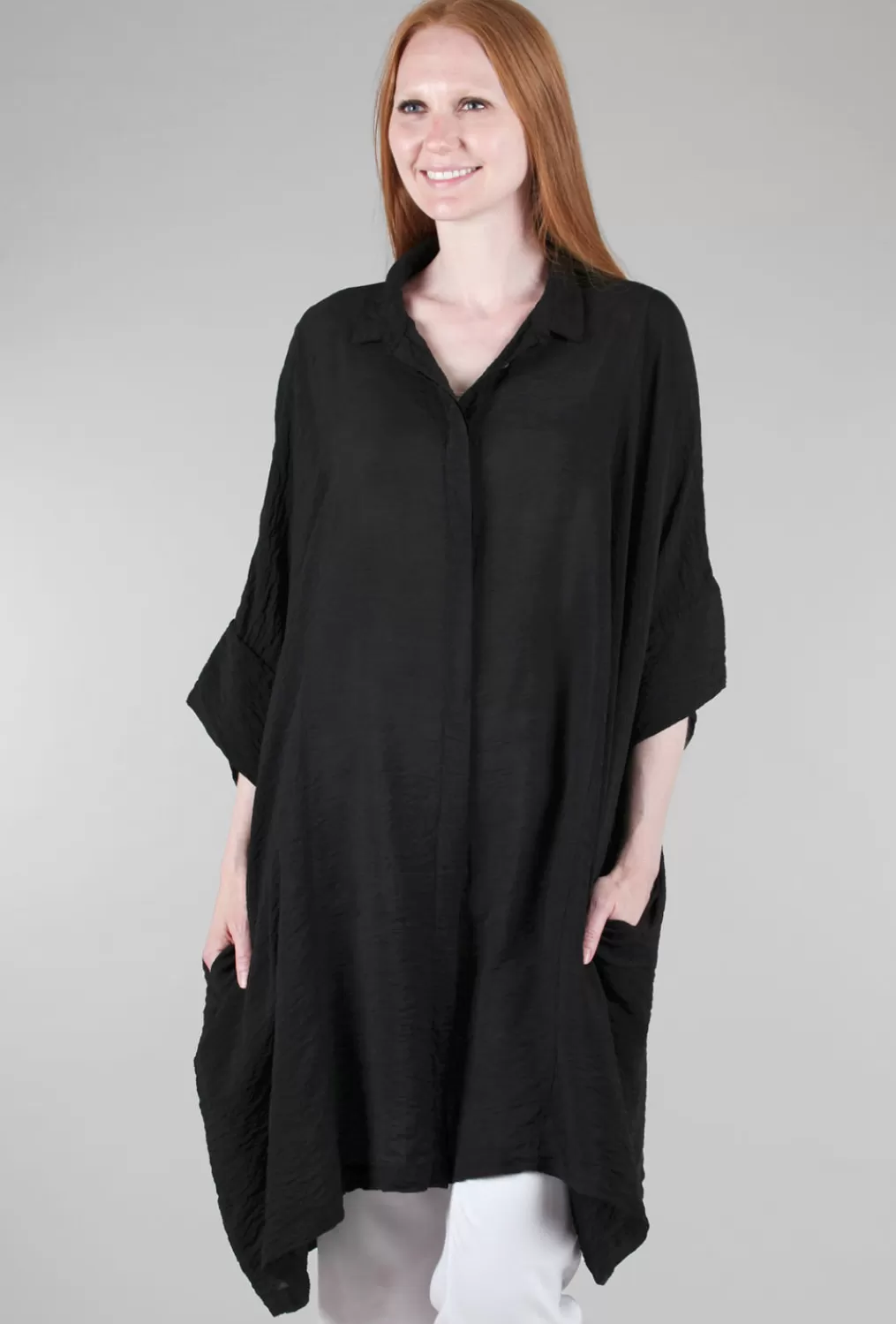 Best Evie Lou Kimono Shirt Dress, Black