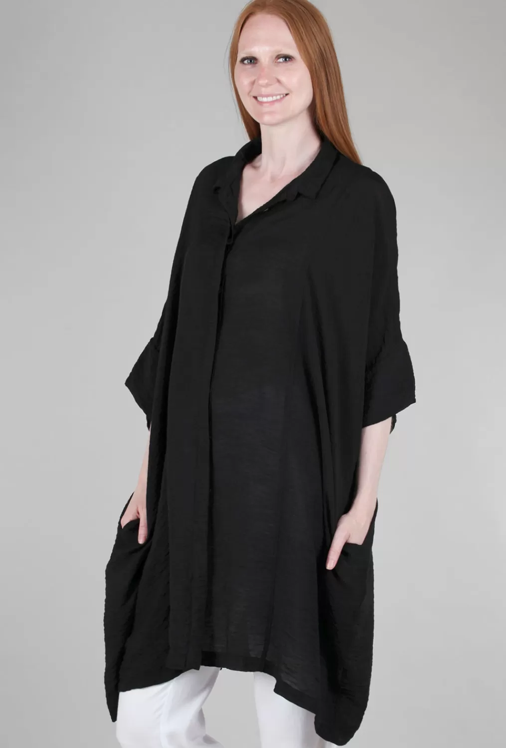 Best Evie Lou Kimono Shirt Dress, Black