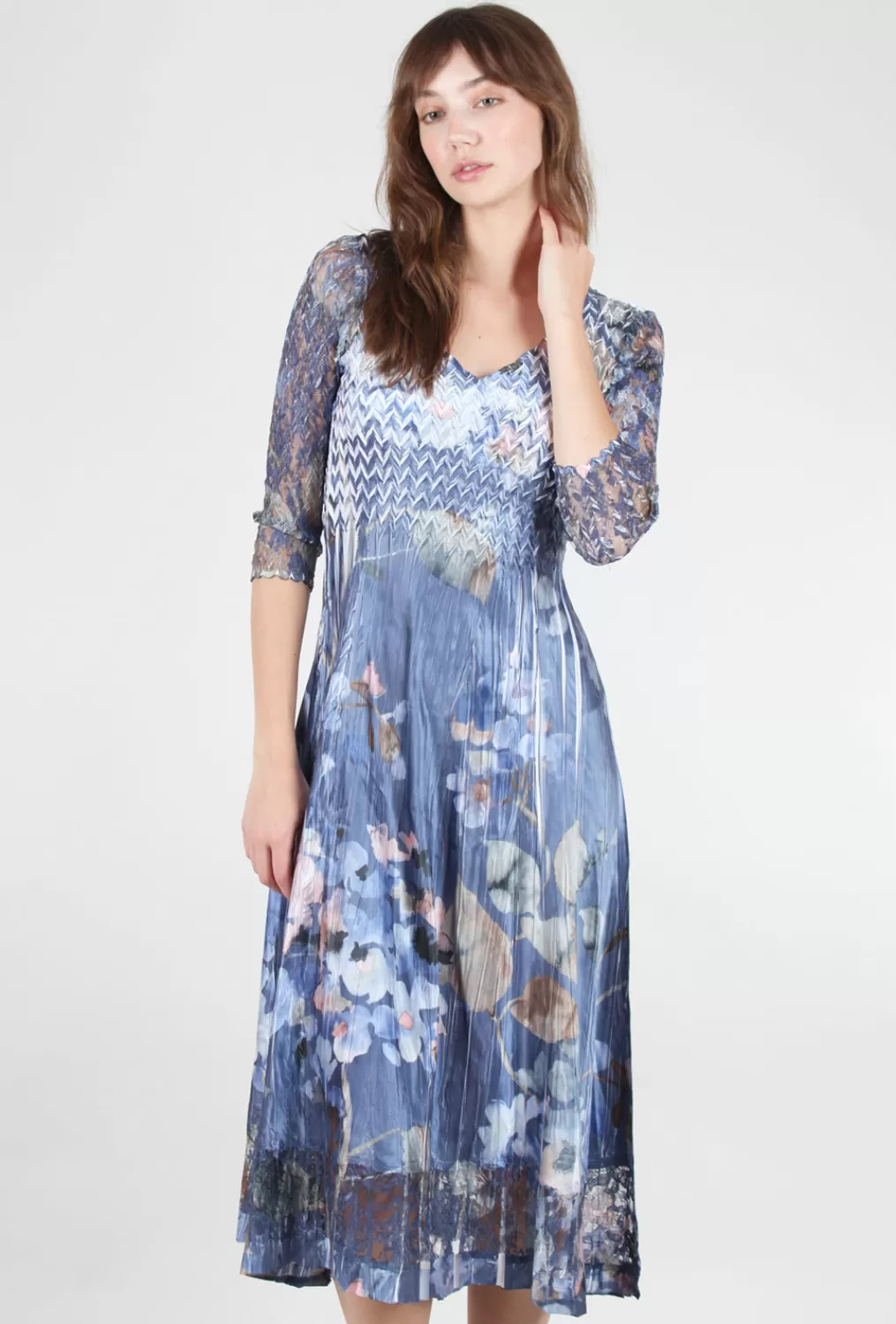 Discount Evie Lou Lace Sleeve Watercolor Dress, Blossom
