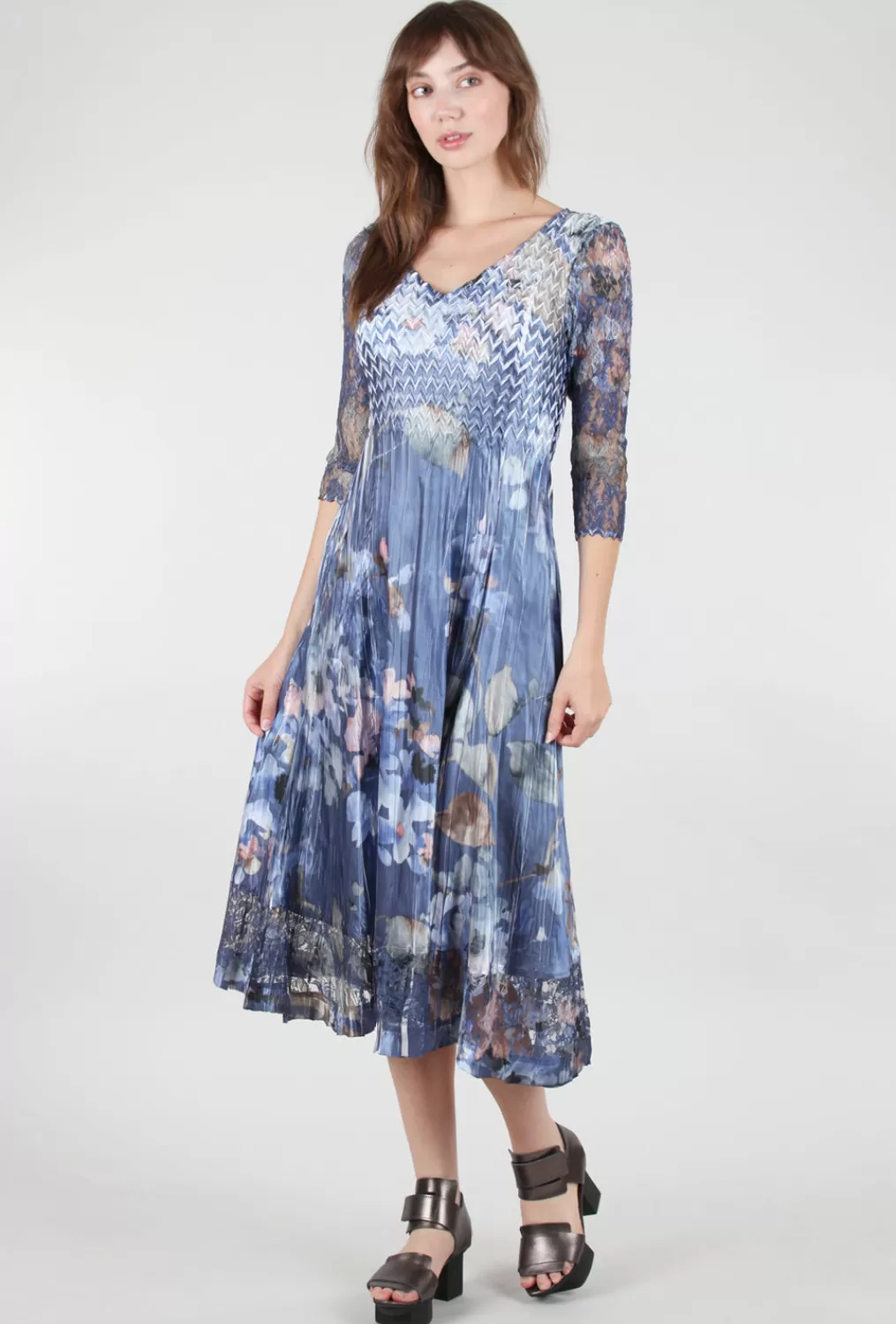 Discount Evie Lou Lace Sleeve Watercolor Dress, Blossom