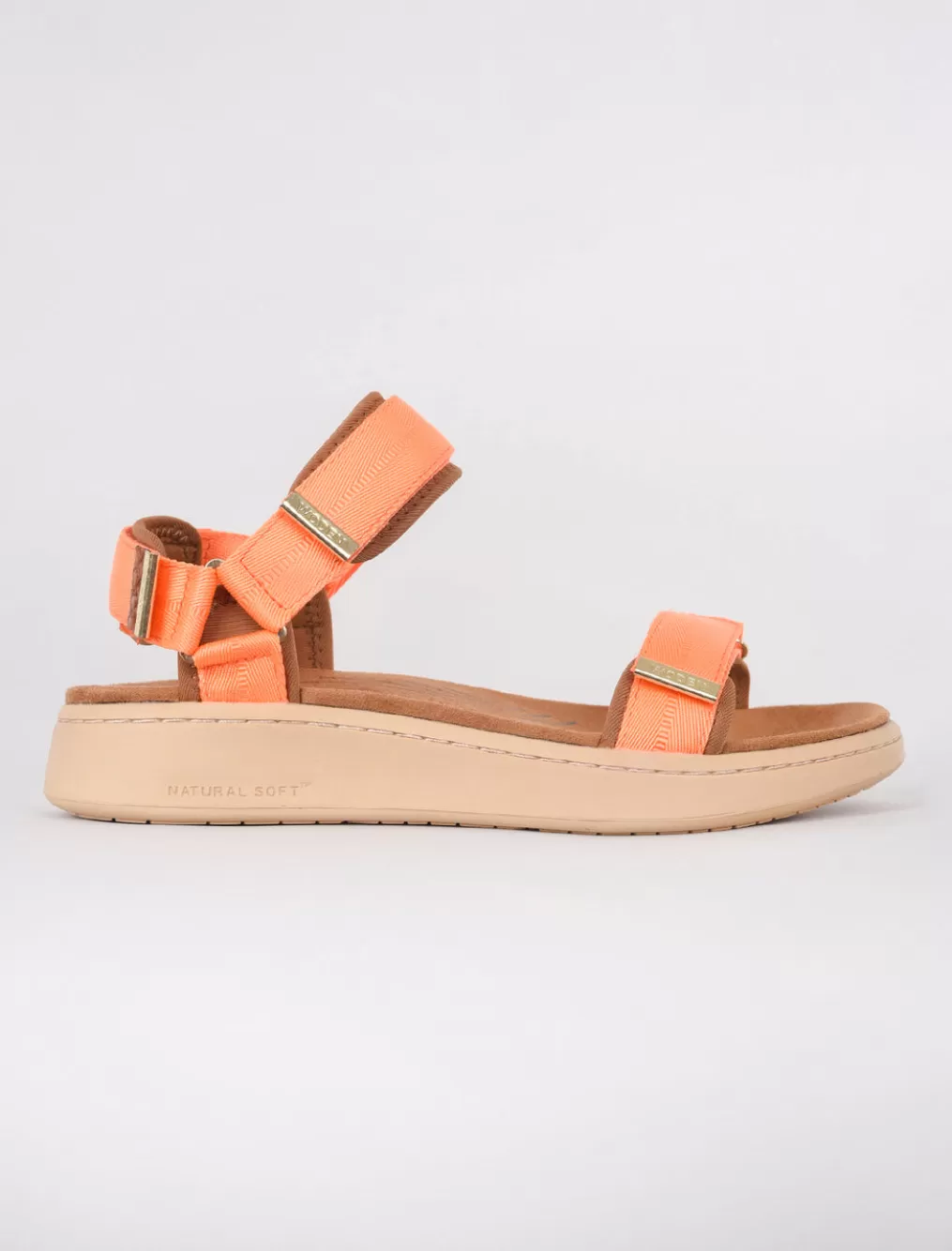 Best Evie Lou Line Textile Sandal, Tiger Orange