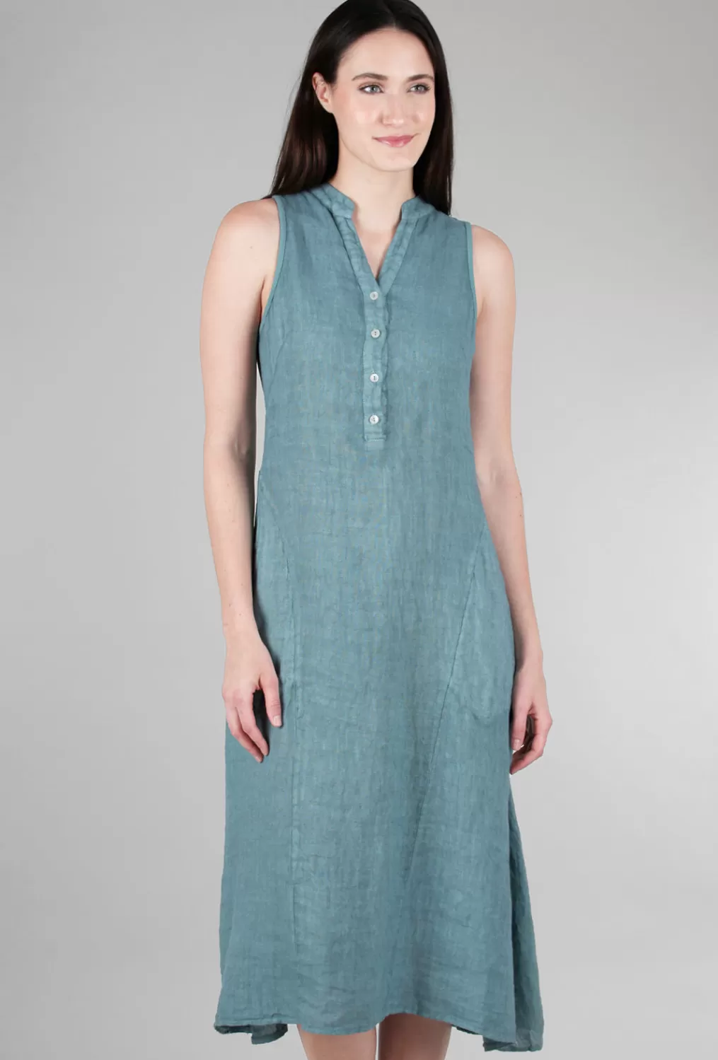 Online Evie Lou Linen Debra Dress, Salvia