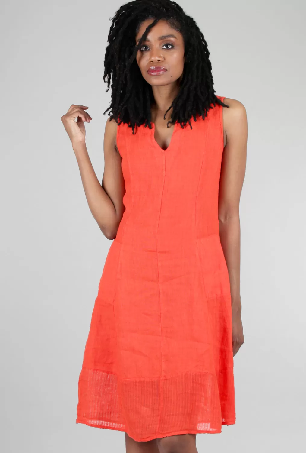 Best Evie Lou Linen Lauren Dress, Rosso Pepper