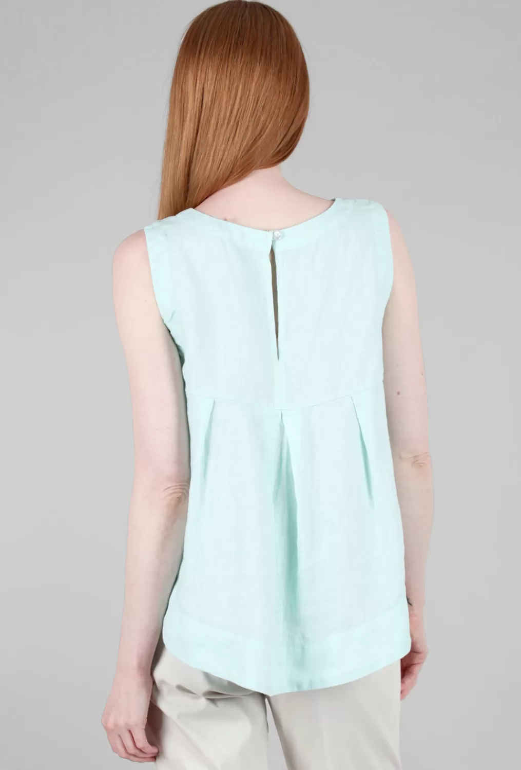 Sale Evie Lou Linen Pleat-Back Tank, Mente