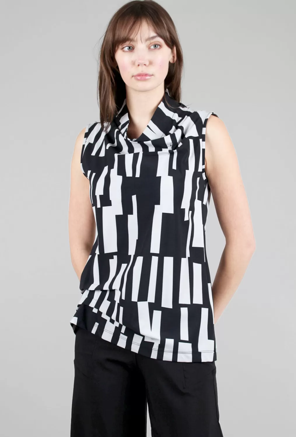 Discount Evie Lou Liza Top, Beatnik Gris Print