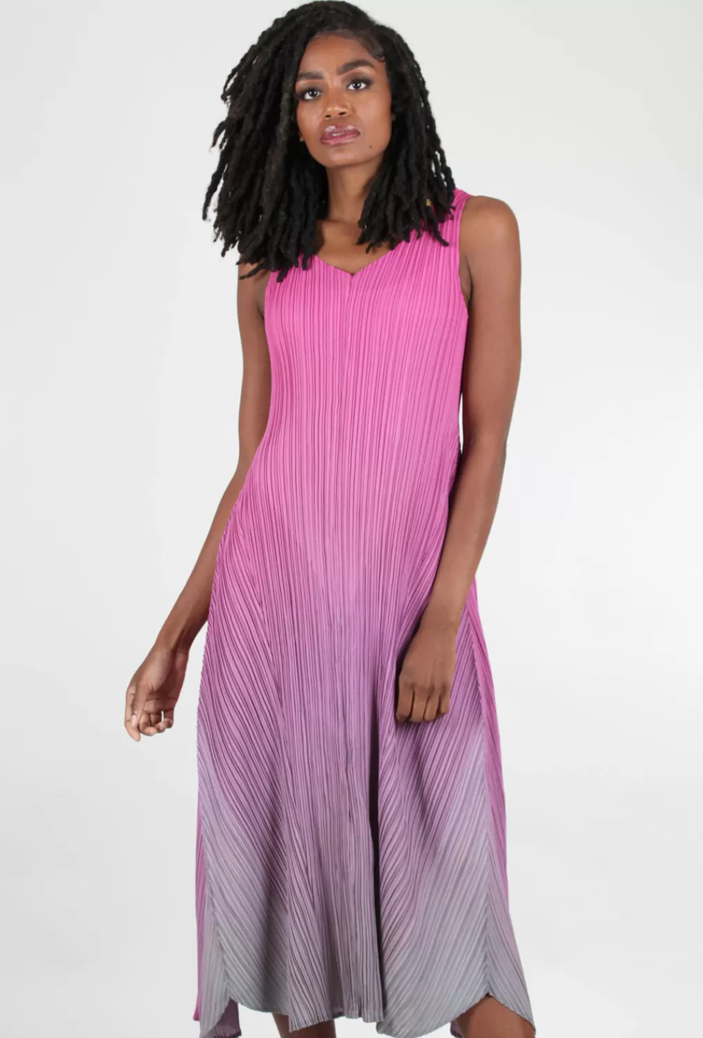 Clearance Evie Lou Long Estrella Dress, Fuchsia Ombre