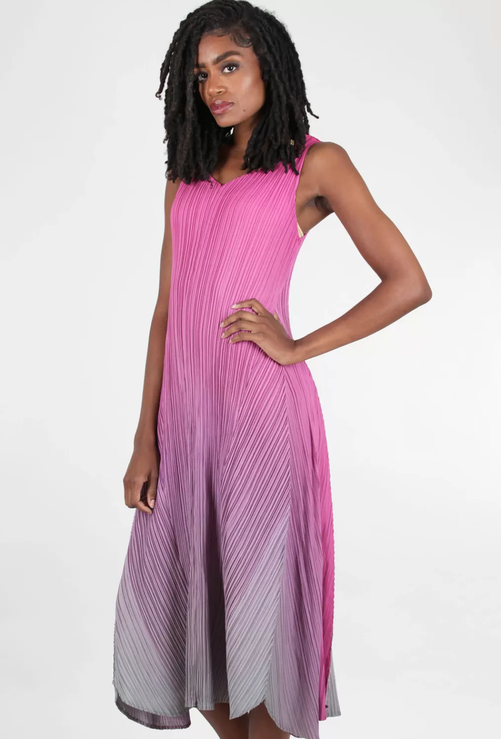 Clearance Evie Lou Long Estrella Dress, Fuchsia Ombre