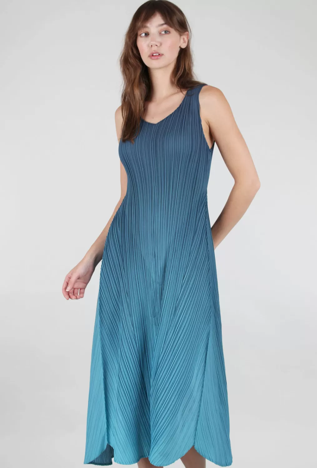 Sale Evie Lou Long Estrella Dress, Indigo To Aqua