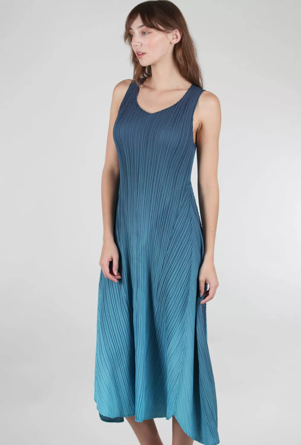 Sale Evie Lou Long Estrella Dress, Indigo To Aqua