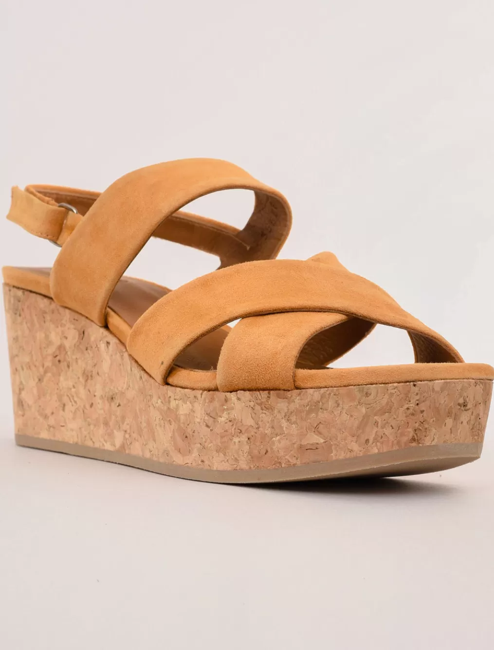 Cheap Evie Lou Maline Cork Wedge, Saffron