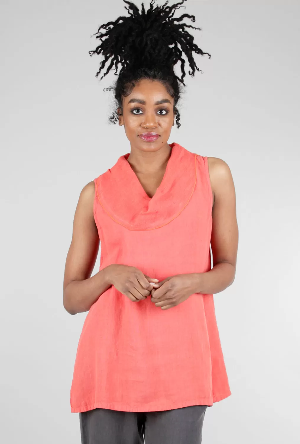 New Evie Lou Mesh Cowl Tank, Popsicle Orange