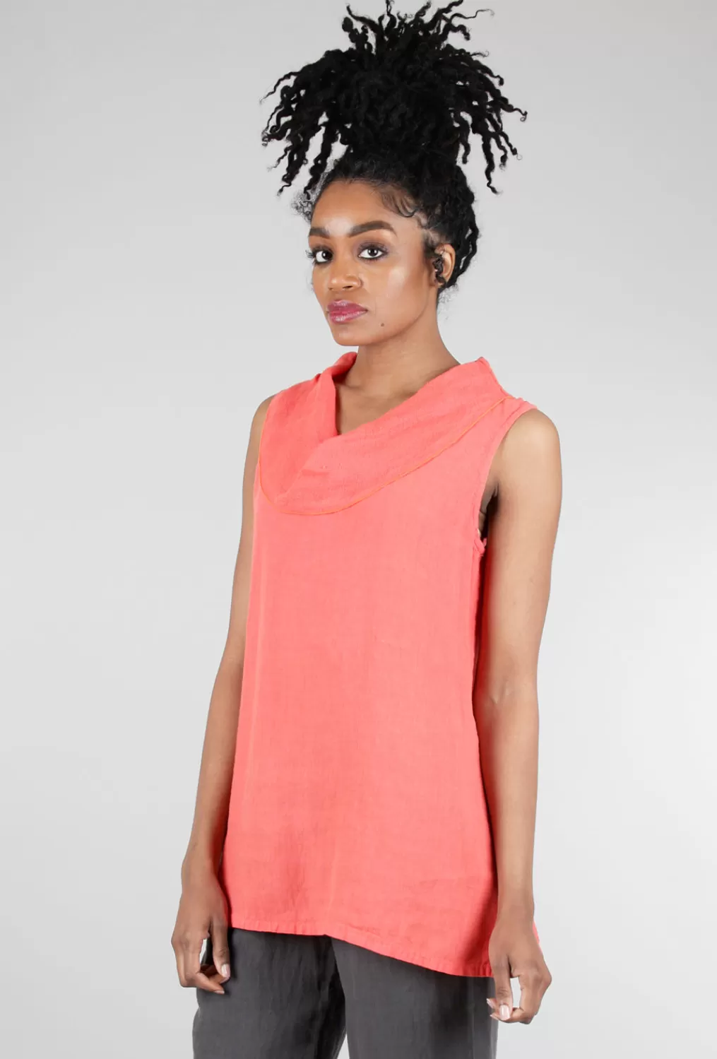 New Evie Lou Mesh Cowl Tank, Popsicle Orange