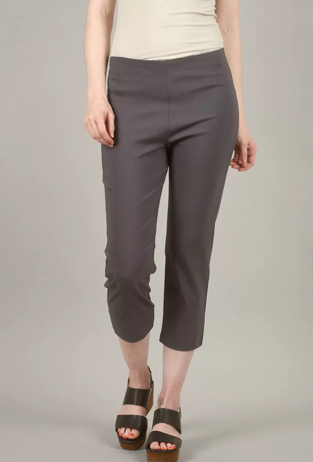 Clearance Evie Lou Mindy Cropped Pant, Dark Gray