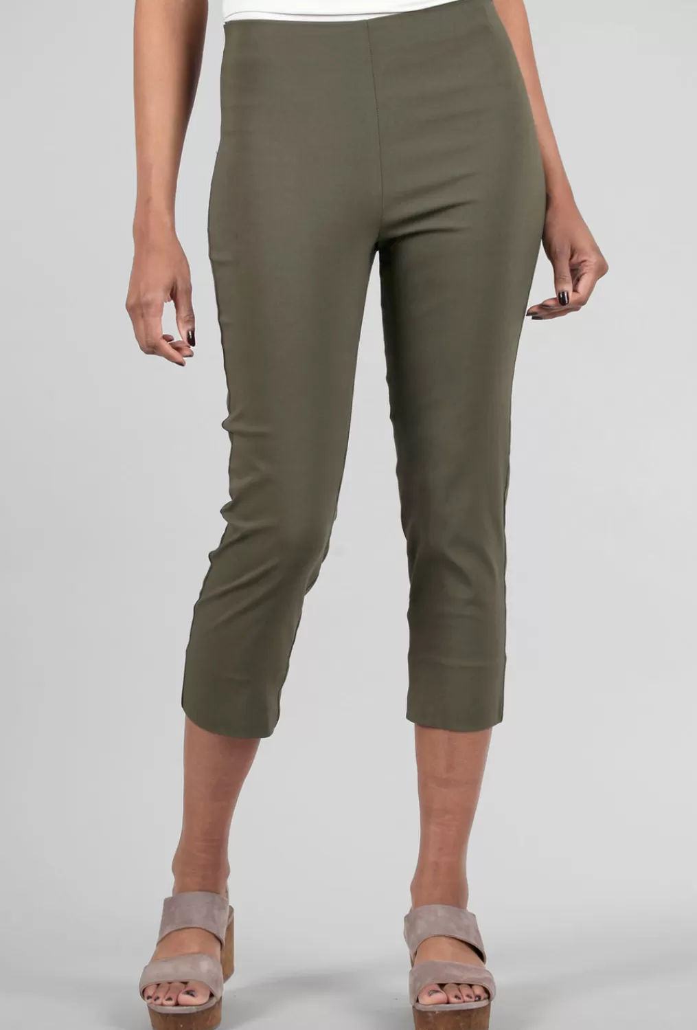 Hot Evie Lou Mindy Cropped Pant, Dark Olive