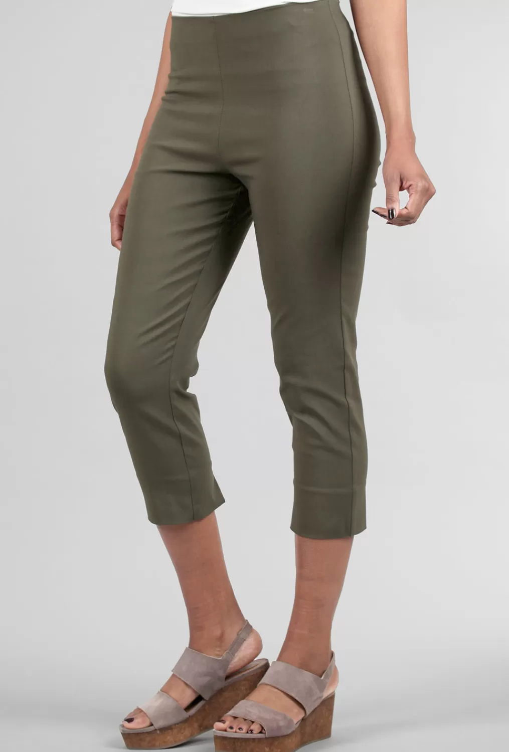 Hot Evie Lou Mindy Cropped Pant, Dark Olive