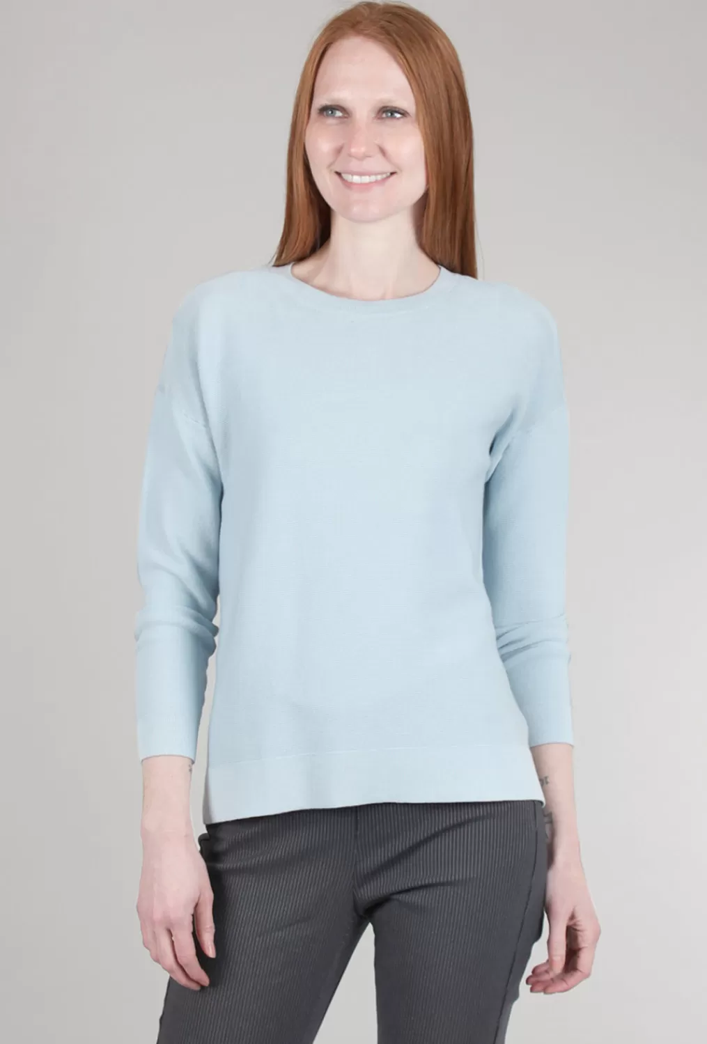 Shop Evie Lou Mini Ottoman Crew Sweater, Azul Blue