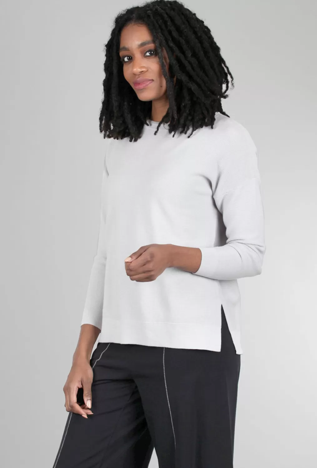 Discount Evie Lou Mini Ottoman Crew Sweater, Cloud