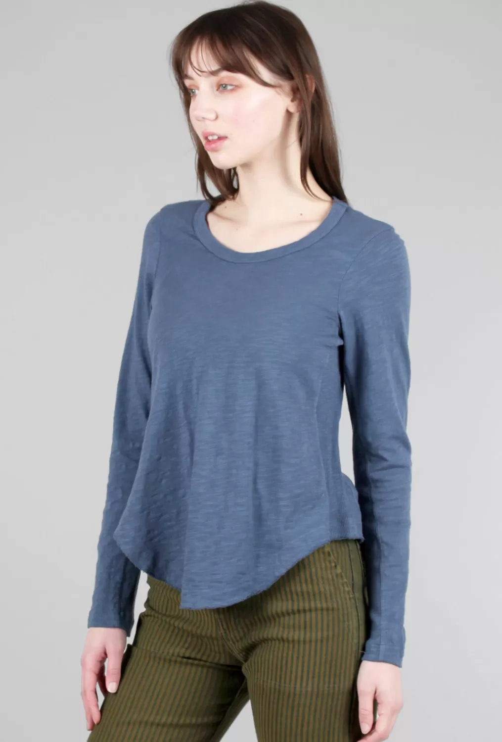 Flash Sale Evie Lou Mix Rib Panels Tee, Indie Blue