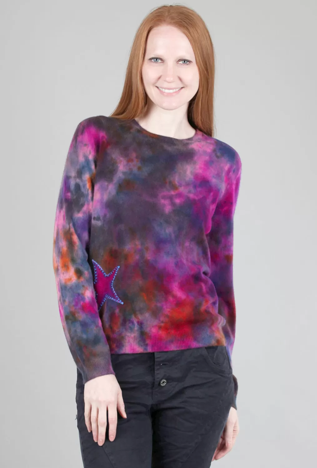 Sale Evie Lou Mottled Star Sweater, Ultraviolet