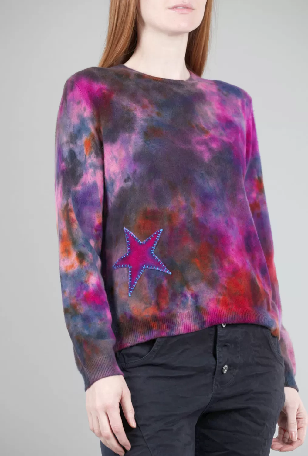 Sale Evie Lou Mottled Star Sweater, Ultraviolet