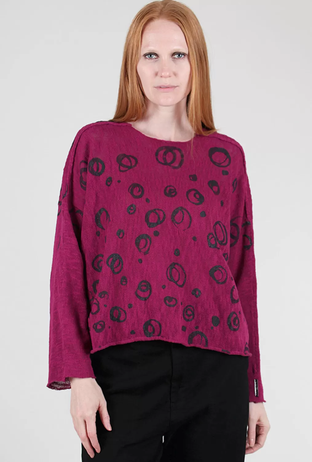 Discount Evie Lou Nelson Sweater, Berry/Circles