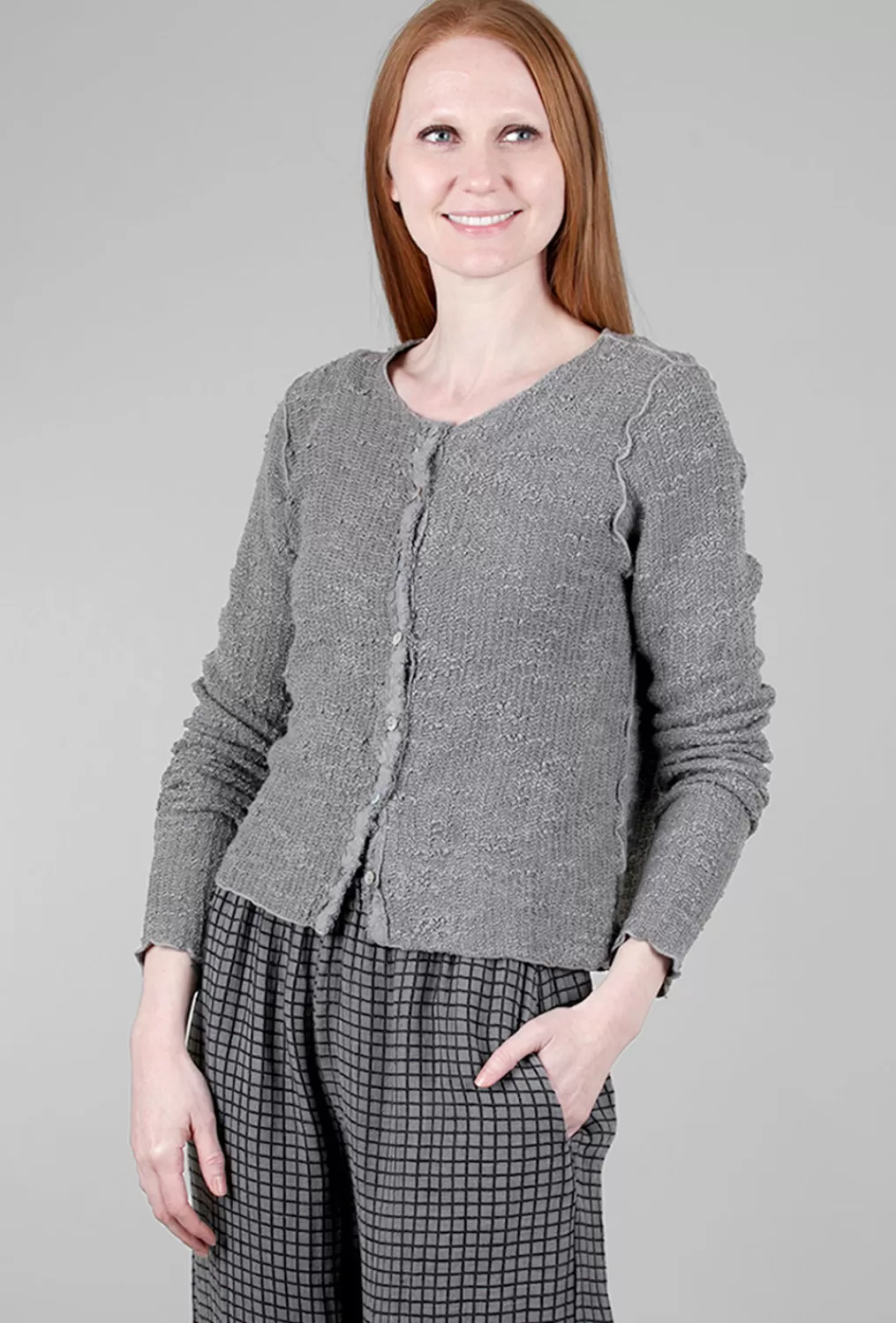 Shop Evie Lou Nubbly Knit Cardie, Cobblestone Gray