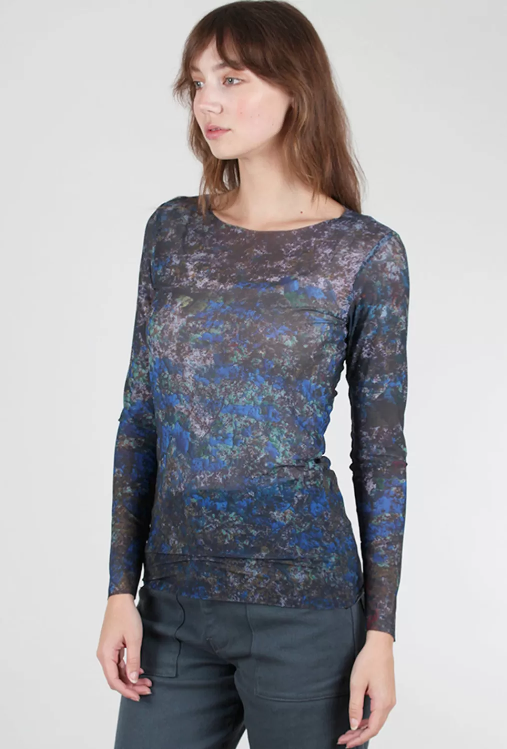 New Evie Lou Nuditee Sheer Top, Oxidized