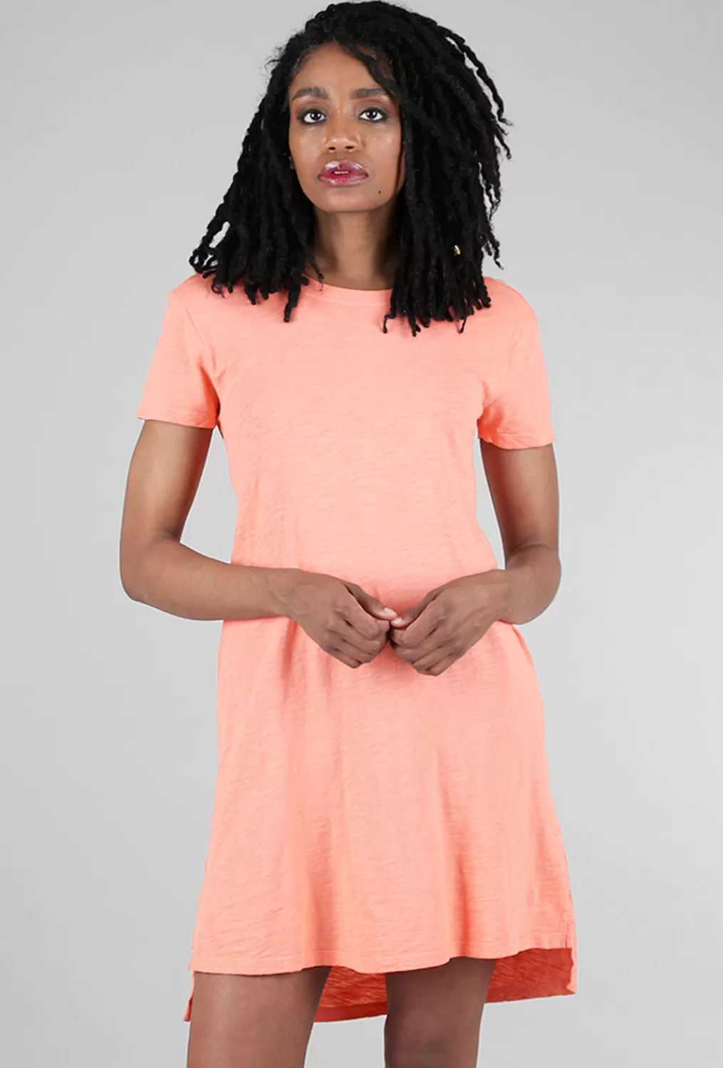 Cheap Evie Lou Open Crew T-Shirt Dress, Coral Clay