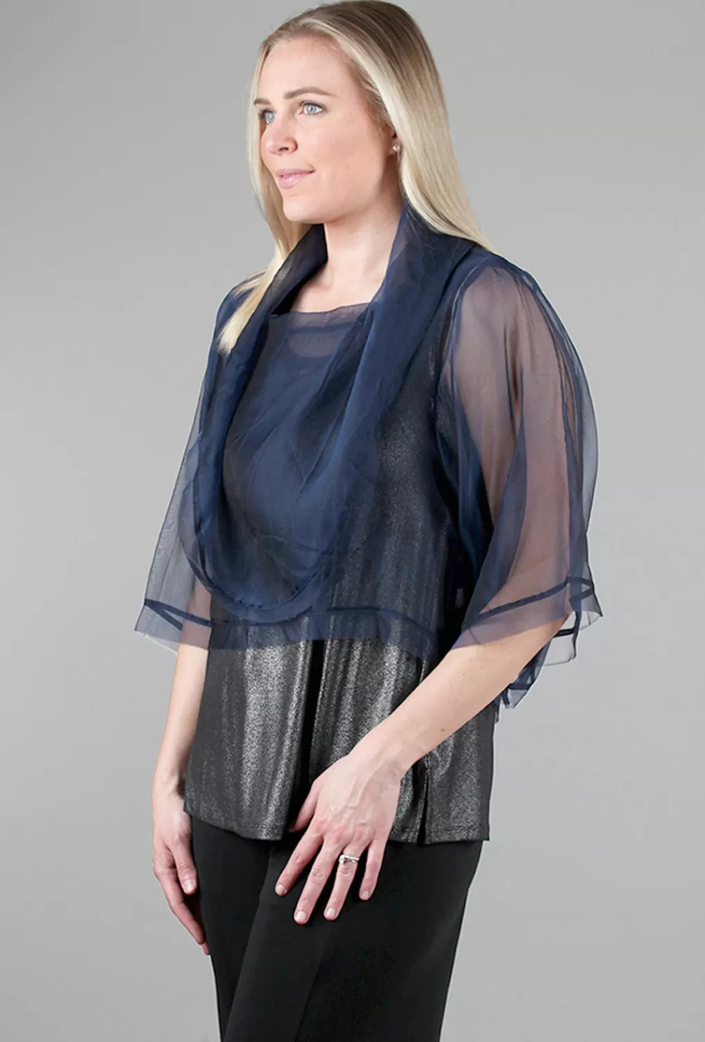 Best Sale Evie Lou Organza Jackie O Top, Midnight