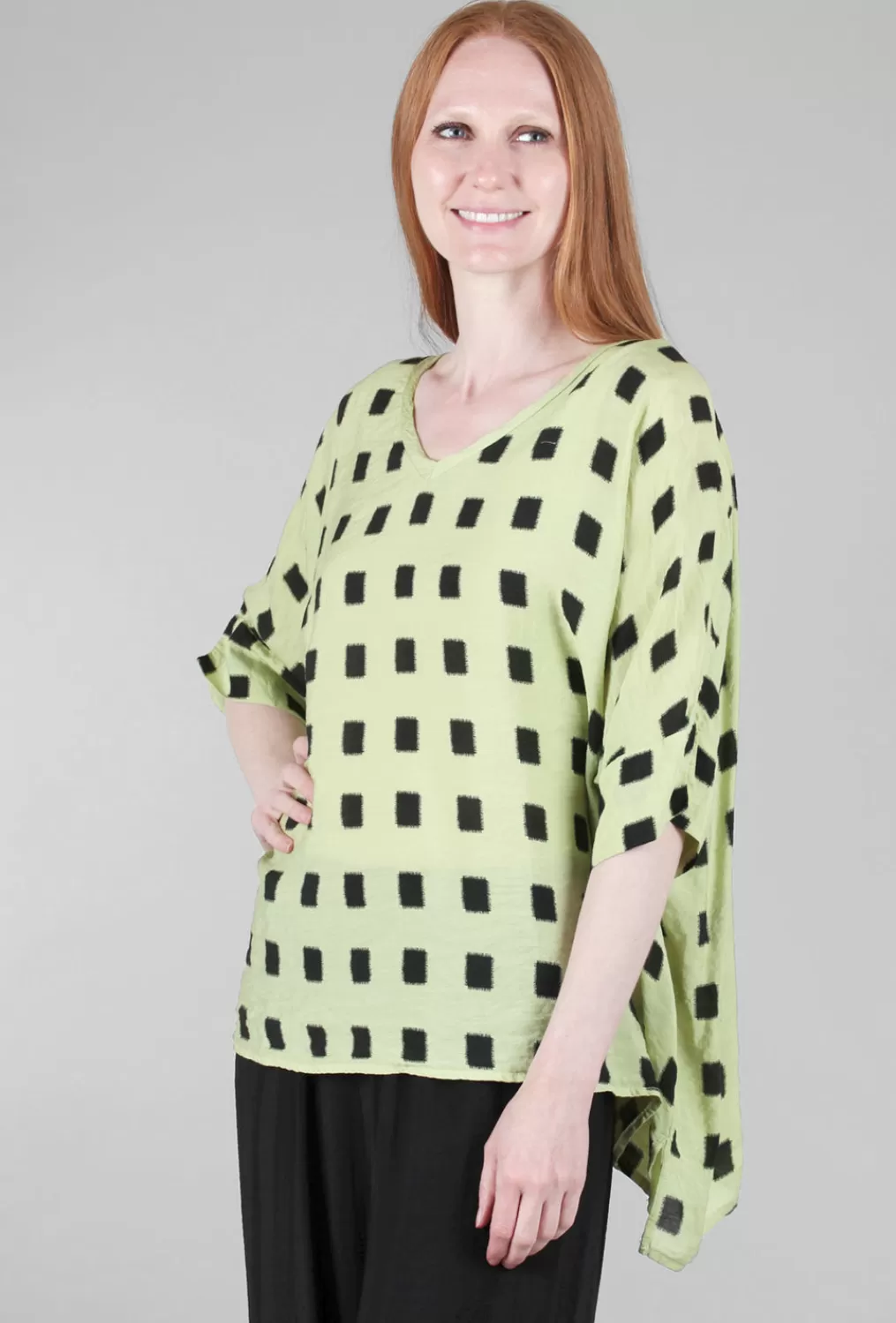 Flash Sale Evie Lou Parachute Squares Vee Top, Absinthe