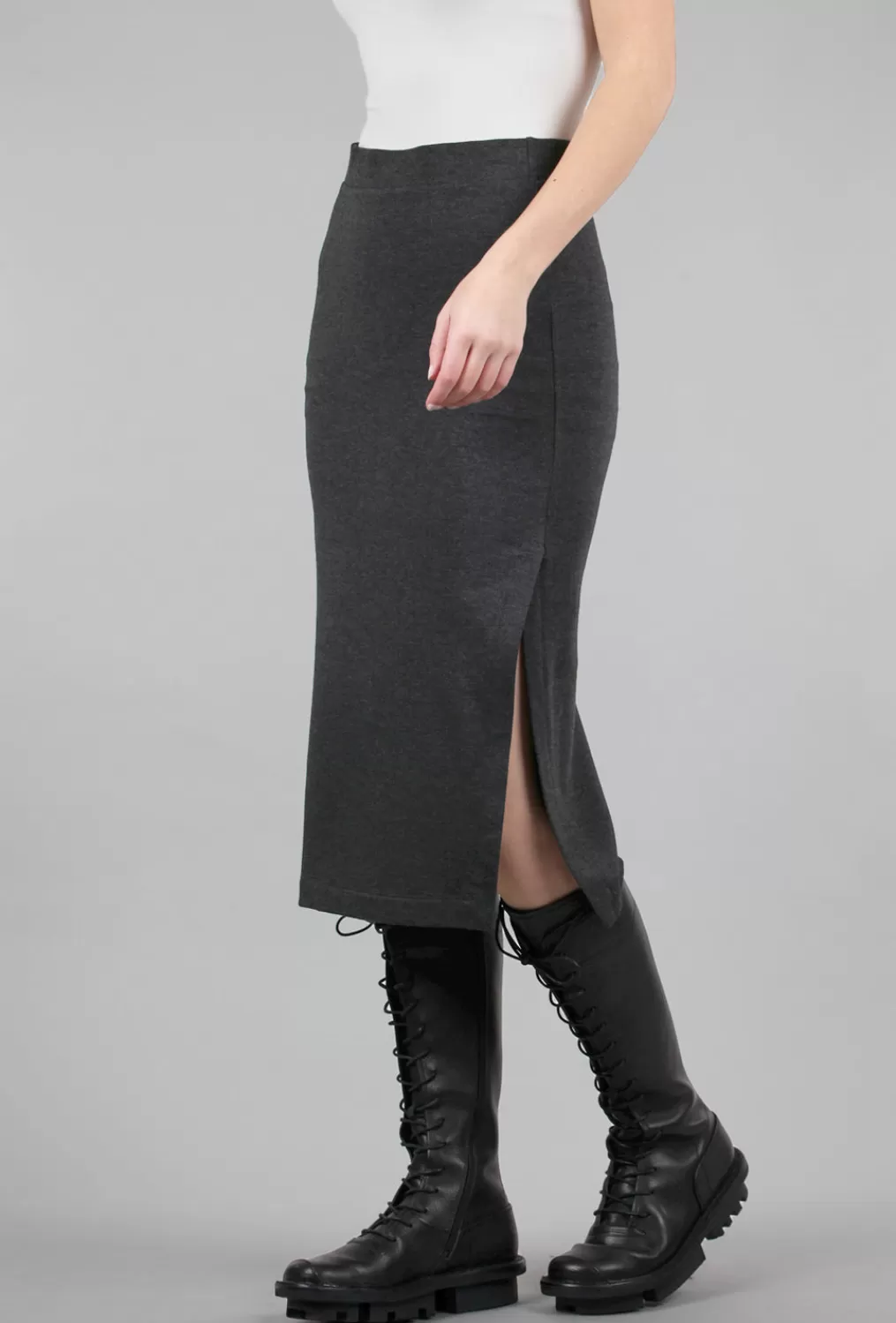 Outlet Evie Lou Plush Midi Skirt, Charcoal