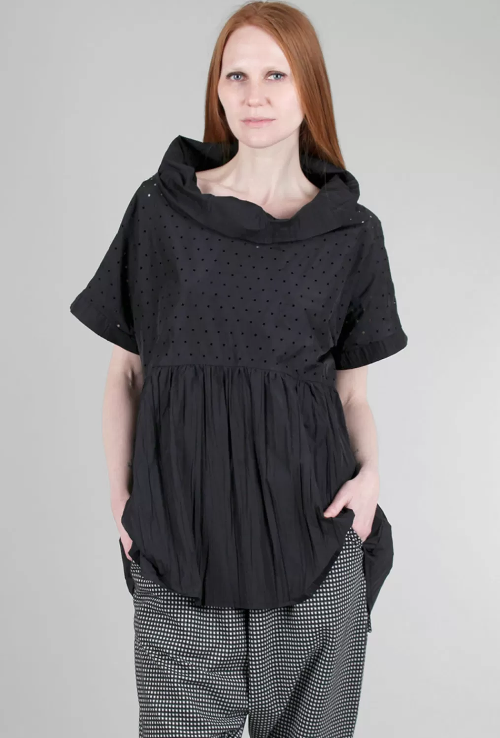 Best Sale Evie Lou Punched Gaia Tunic, Black Vertical