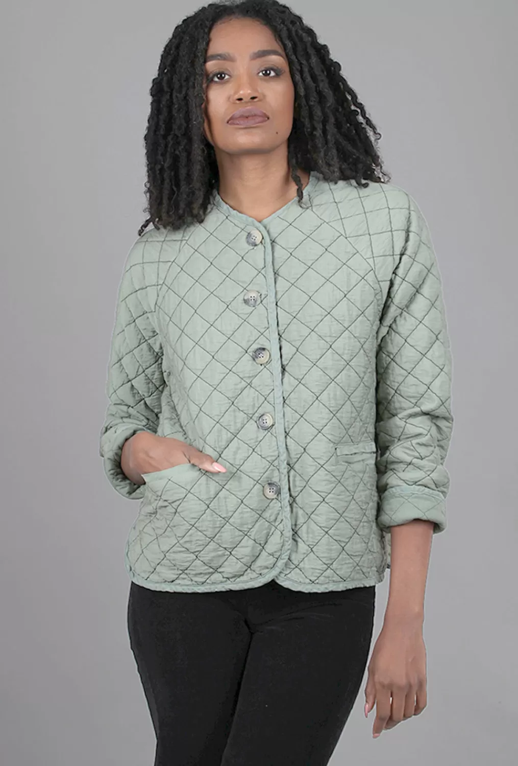 Flash Sale Evie Lou Quilted Easy Jacket, Tarragon