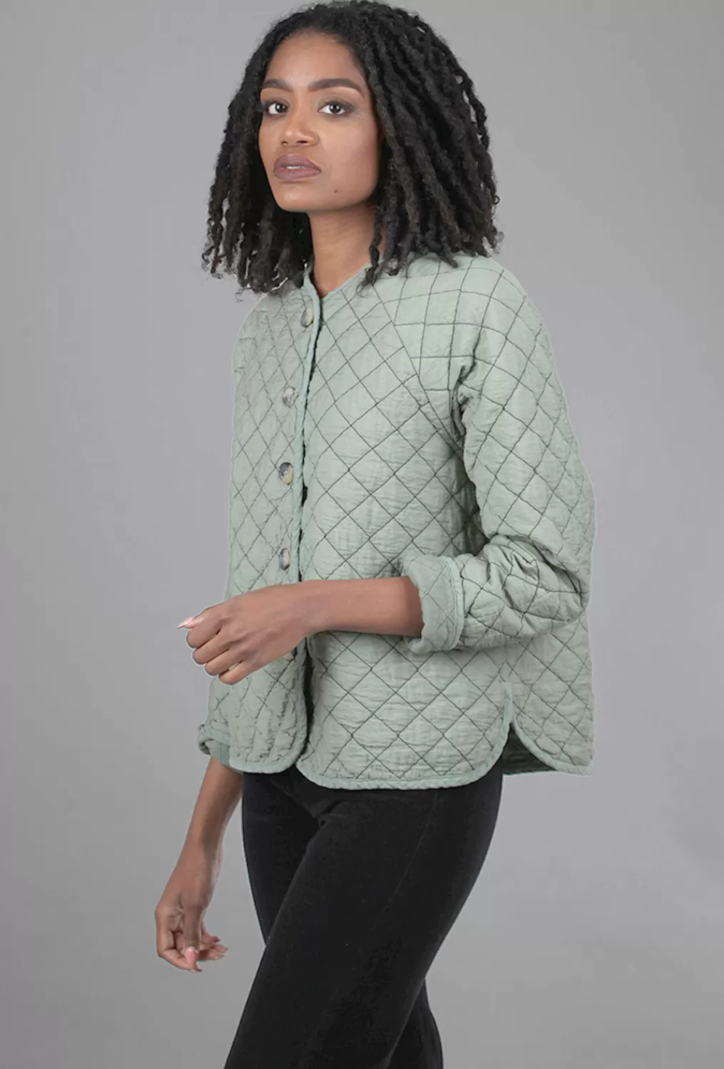 Flash Sale Evie Lou Quilted Easy Jacket, Tarragon