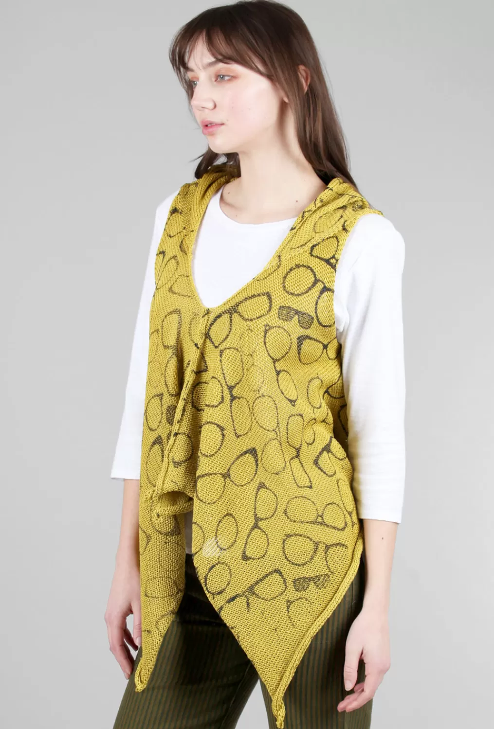 Hot Evie Lou Rana Swing Vest, Mustard/Glasses