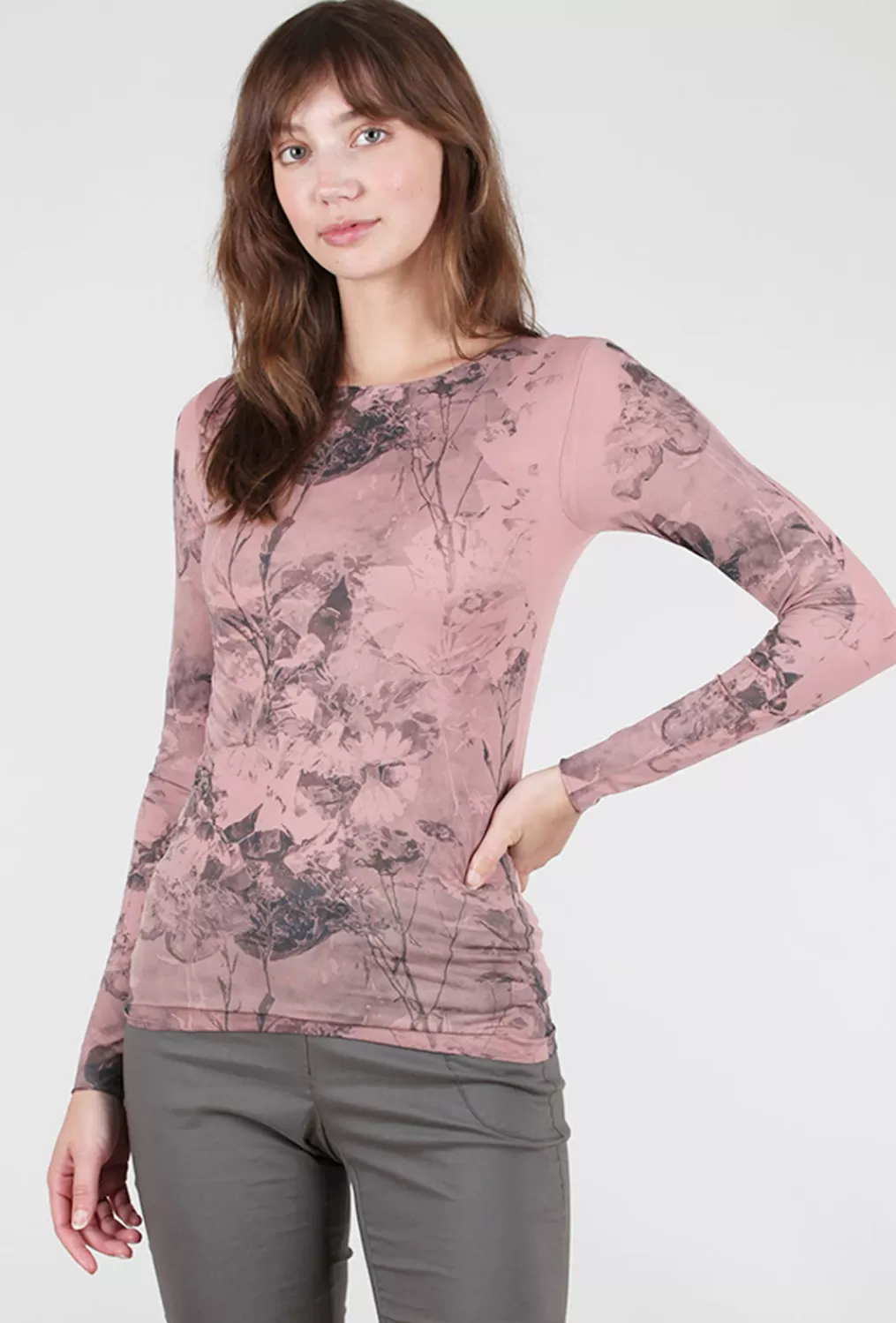 Best Evie Lou Raw Edge Second Skin Top, Antique Flora/Ash Rose