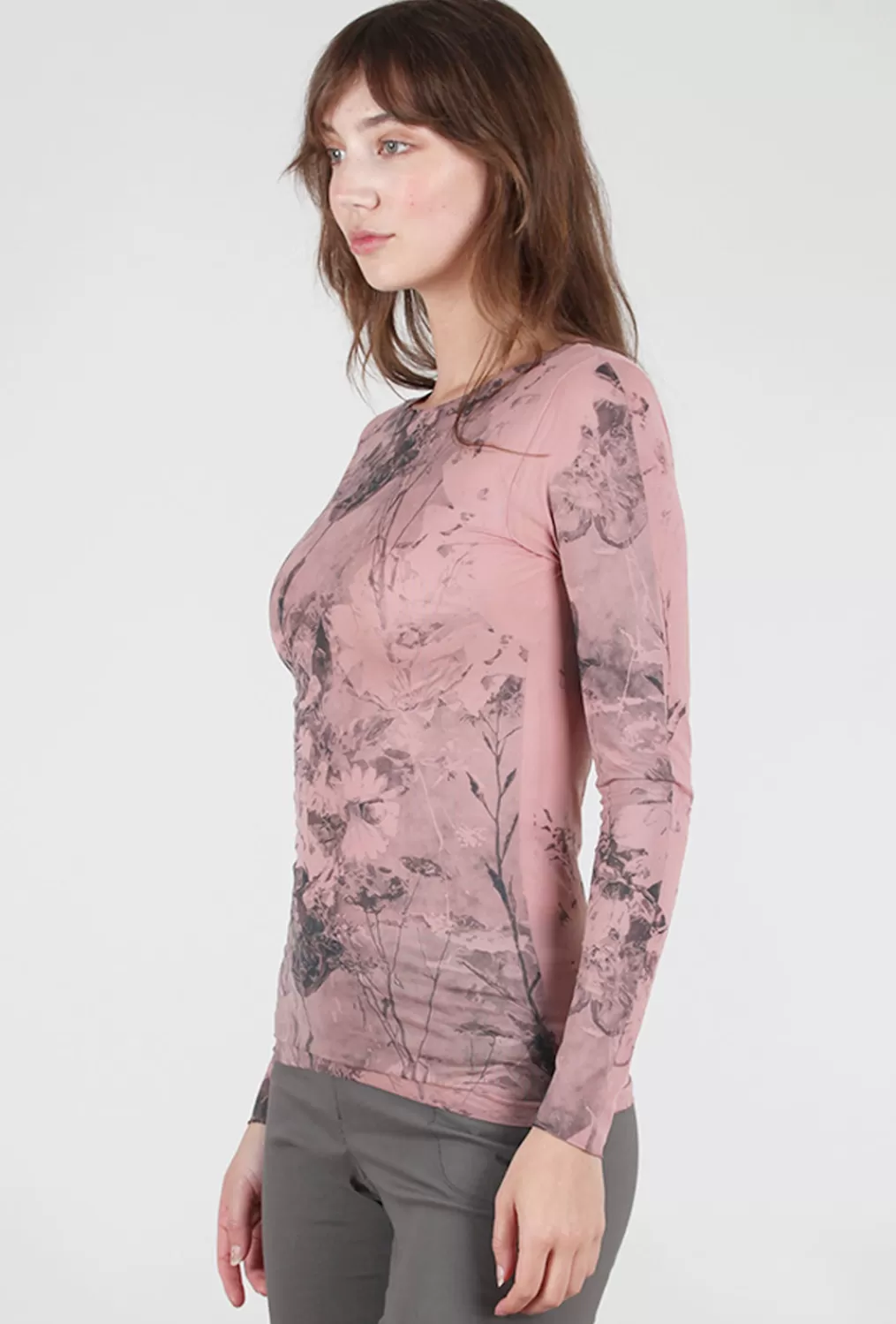 Best Evie Lou Raw Edge Second Skin Top, Antique Flora/Ash Rose