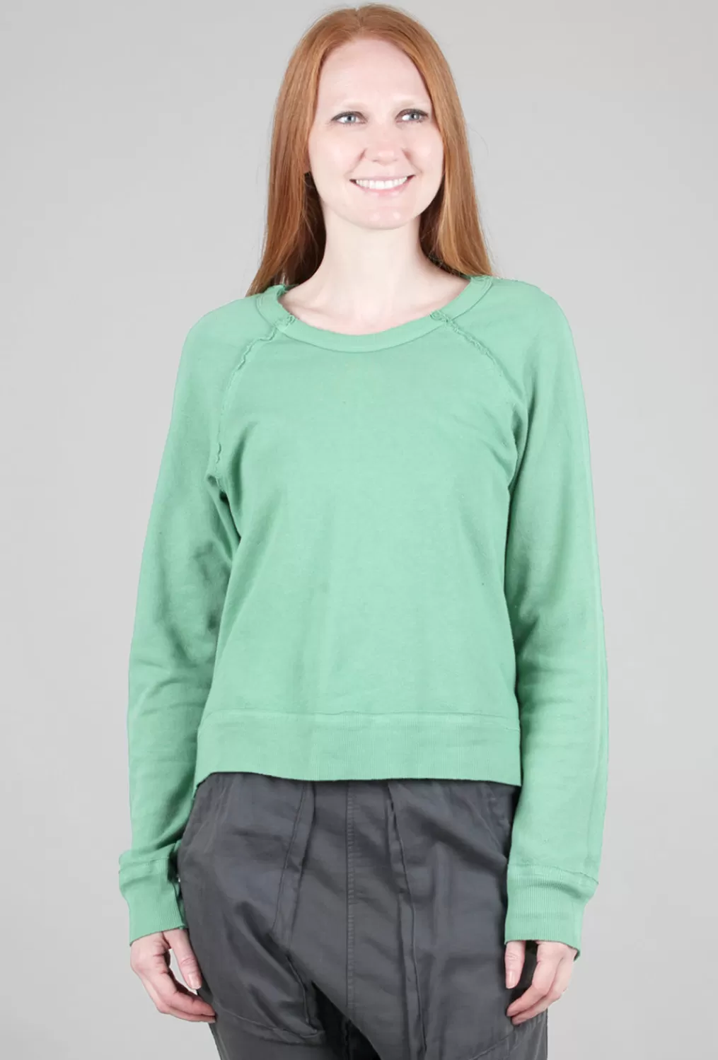 Best Evie Lou Raw Raglan Sweatshirt, Avocado