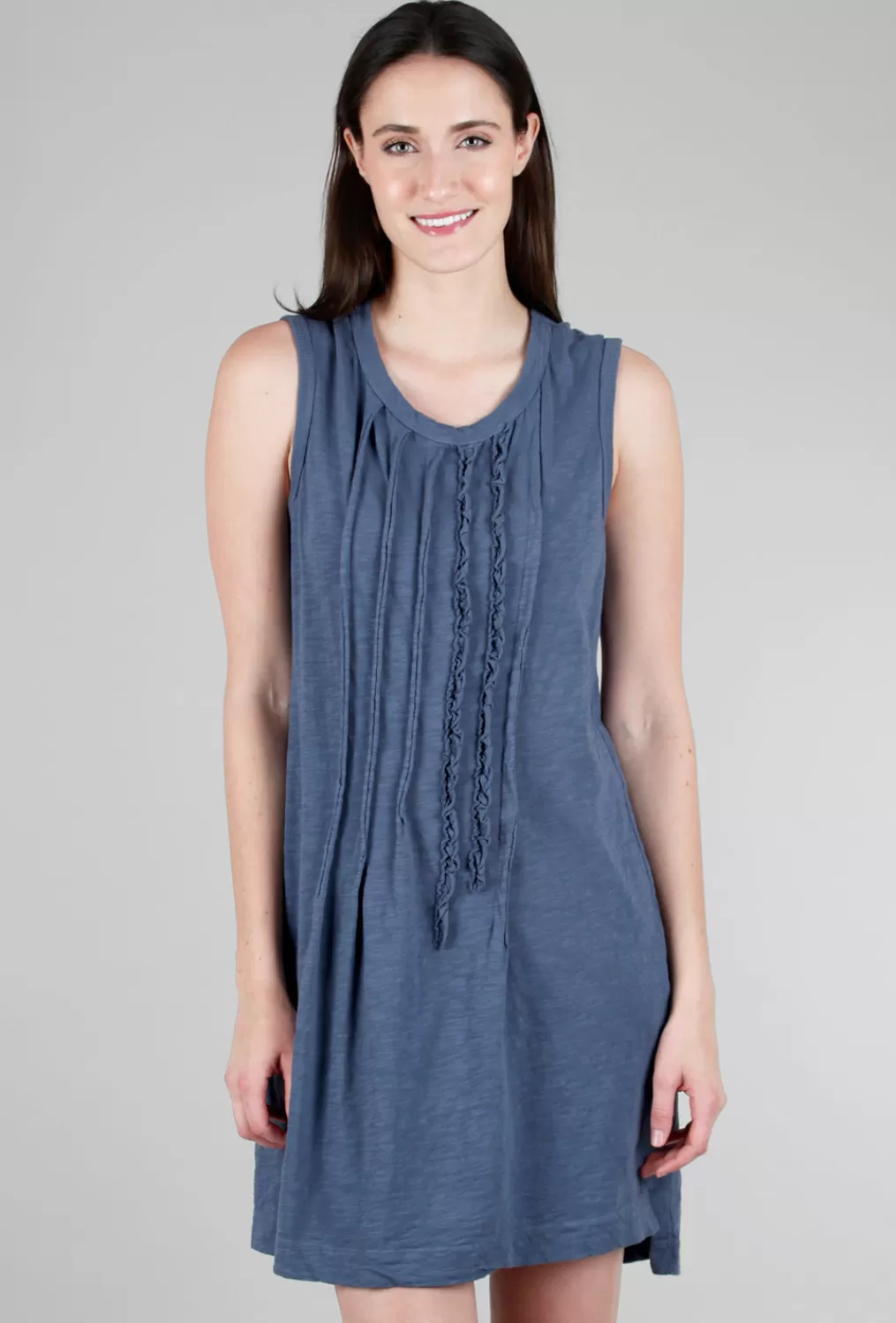 Shop Evie Lou Raw Ruffle Shift Dress, Indie Blue