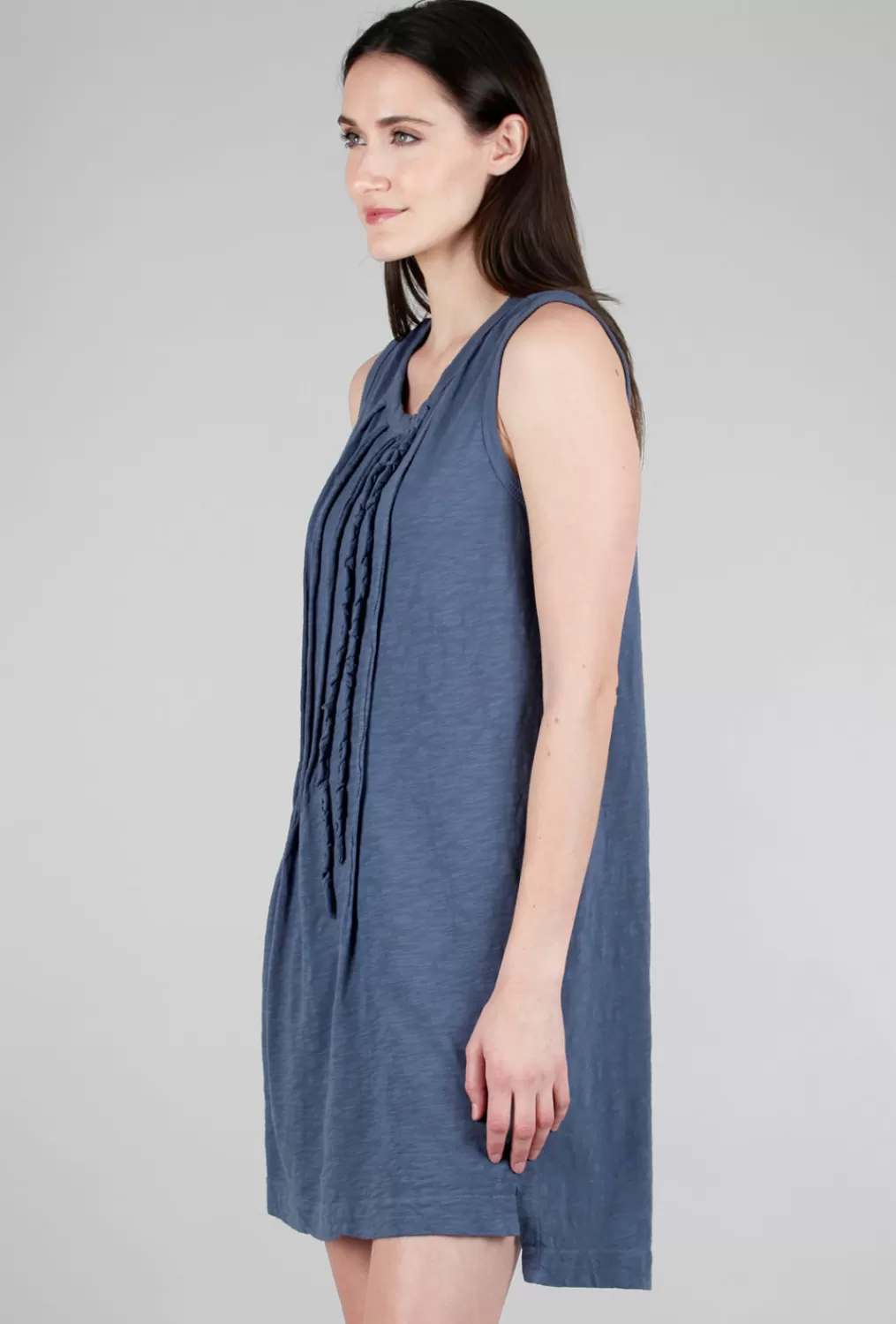 Shop Evie Lou Raw Ruffle Shift Dress, Indie Blue