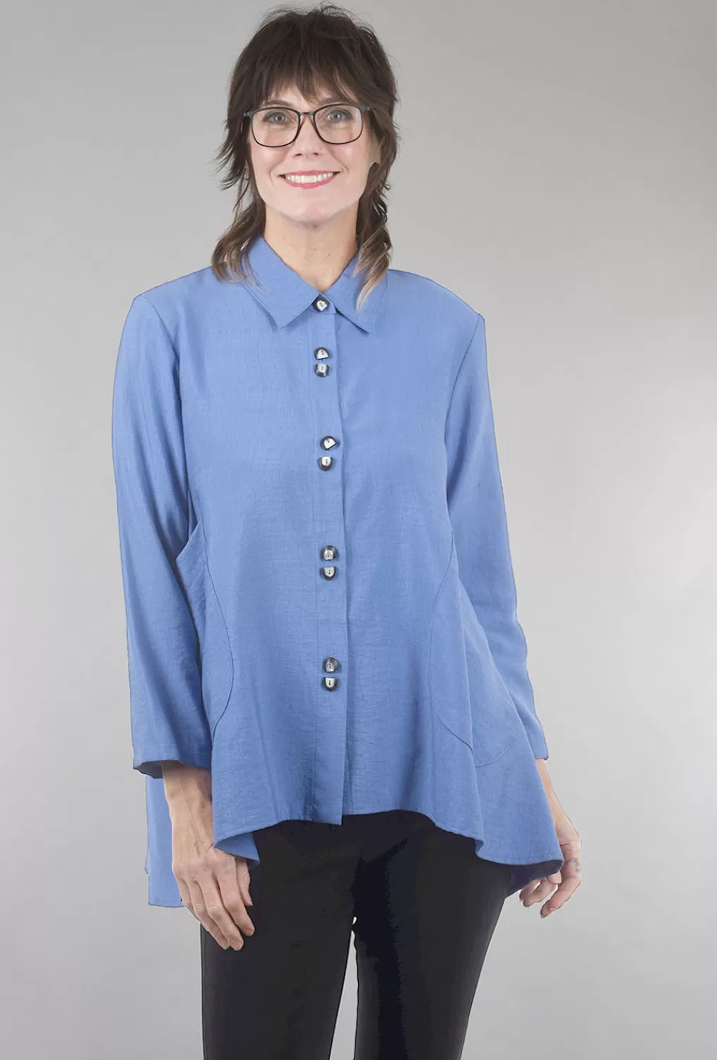 Shop Evie Lou Rayon Flowy Blouse, Periwinkle