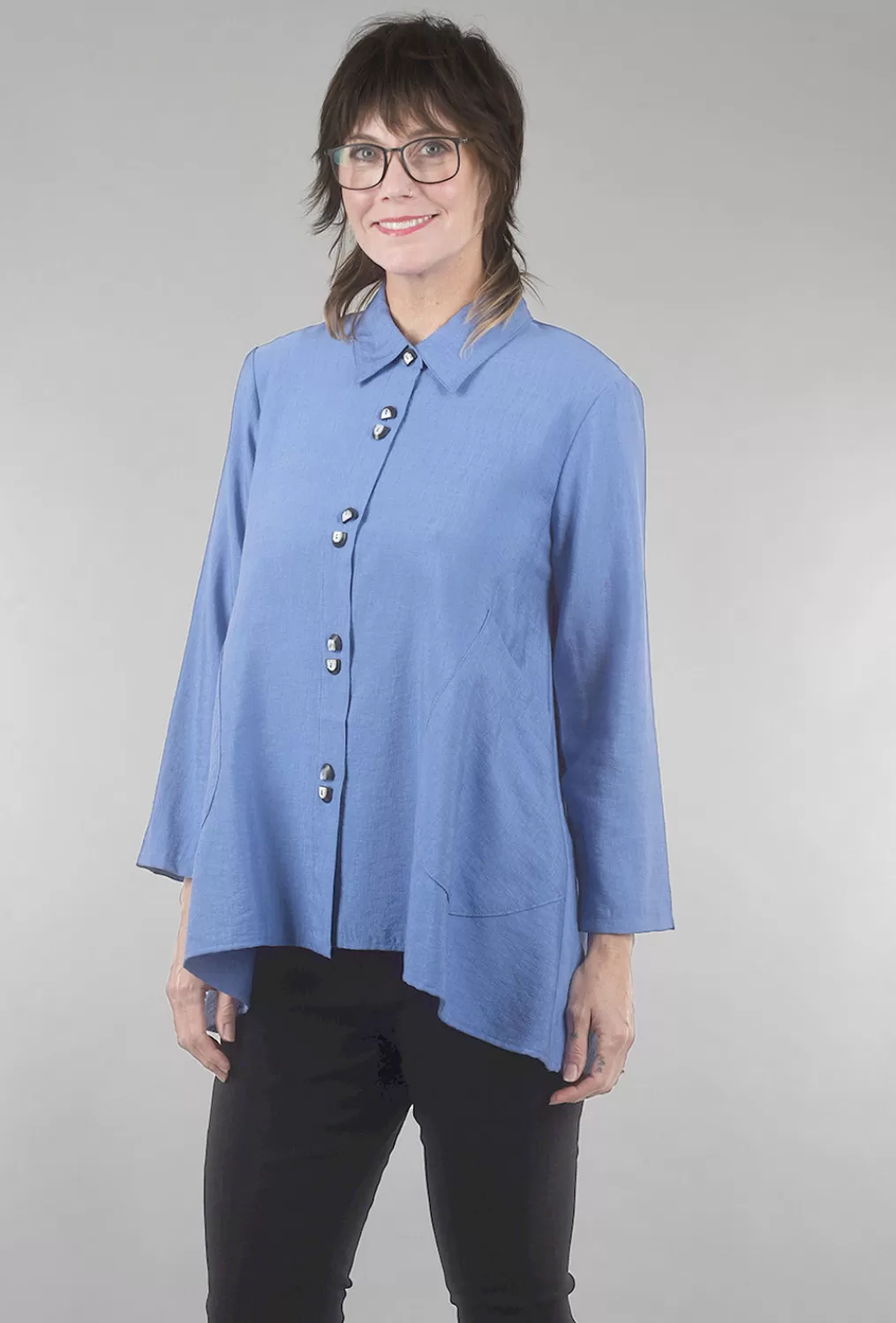 Shop Evie Lou Rayon Flowy Blouse, Periwinkle