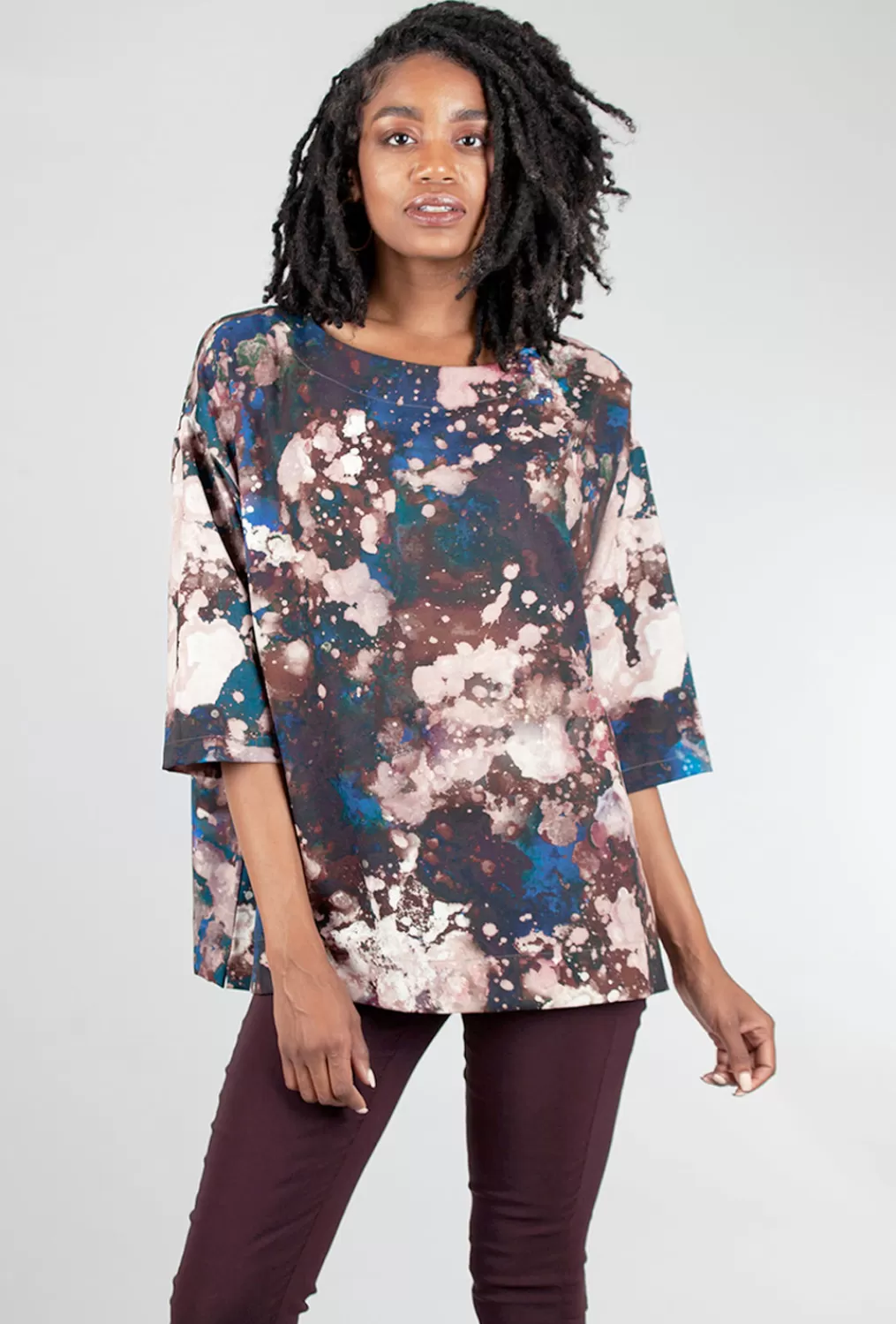 Discount Evie Lou Resort Print Top, Galassia Wine