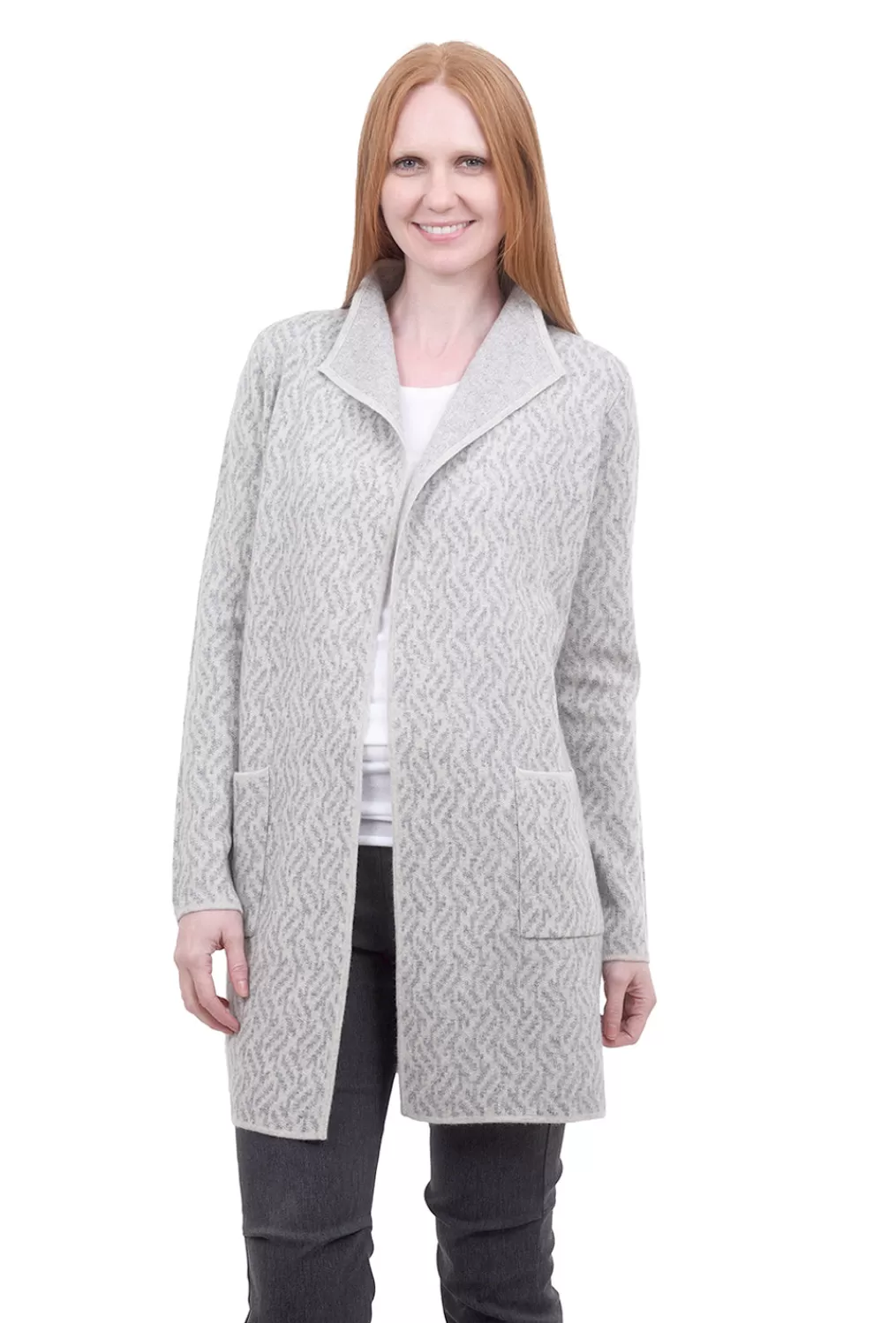 Outlet Evie Lou Reversible Jacquard Cardie, Agate/Sterling