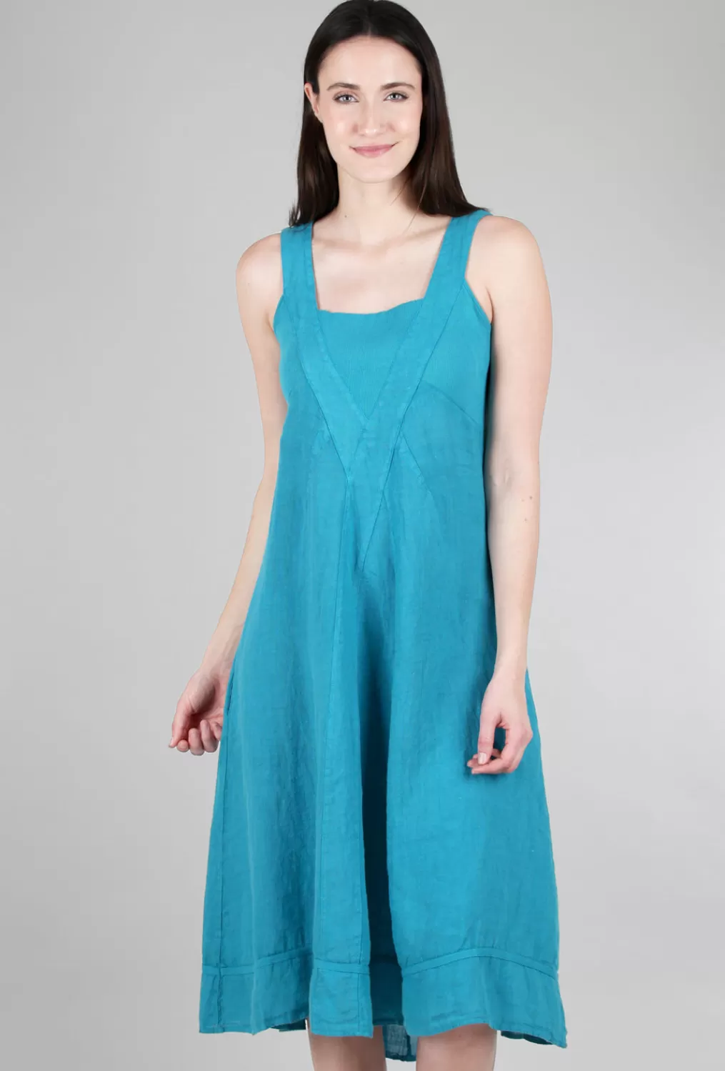 New Evie Lou Rib Inset Java Dres, Blue