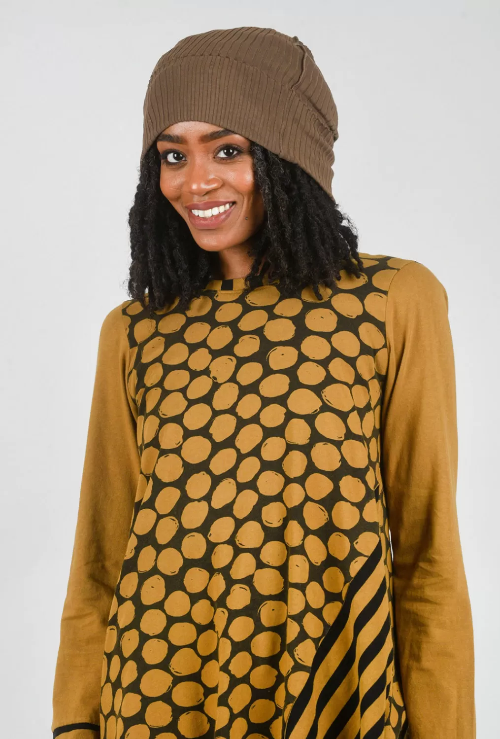 Hot Evie Lou Ribbed Slouch Hat, Toffee